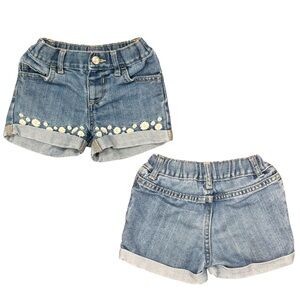 THE CHILDRENS PLACE - Girl’s Denim Flower Embroidered Pocketless Shorts
